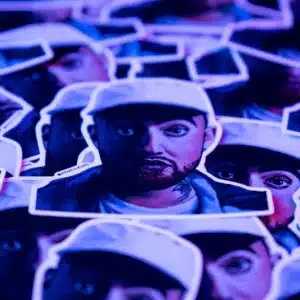 A pencilking sticker of mac miller