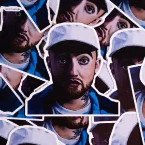 A pencilking sticker of mac miller