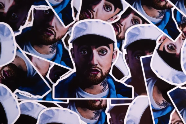 A pencilking sticker of mac miller