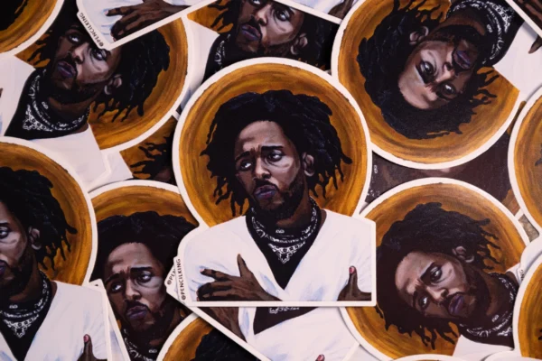 A pencilking sticker of Kendrick Lamar