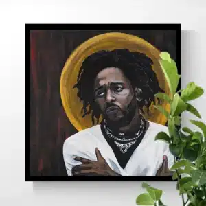 A painting of Kendrick Lamar called "The Prophet" by Pencilking